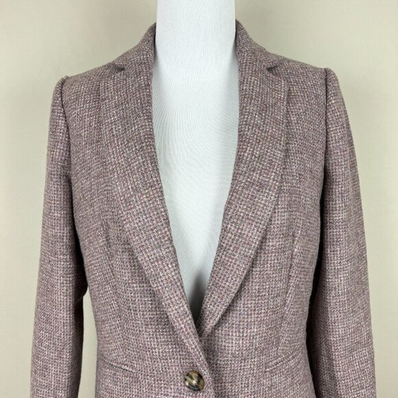 J Crew Parke Blazer Jacket Womens 4 English Birdseye Twill Wool Academia Preppy - Picture 5 of 15